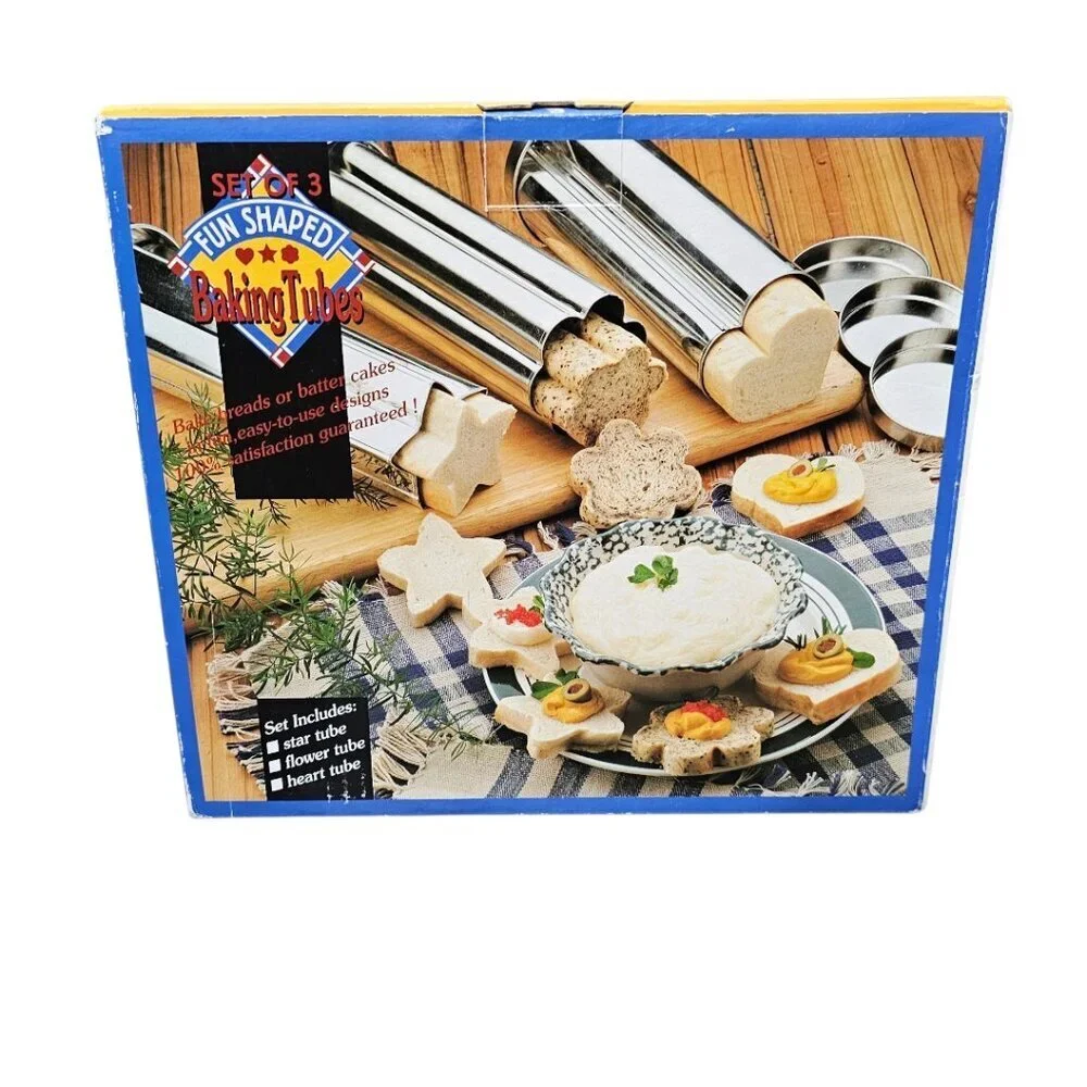 Fun Shaped Baking Tubes Set Of 3 Includes Star, Flower & Heart Tubes New in box